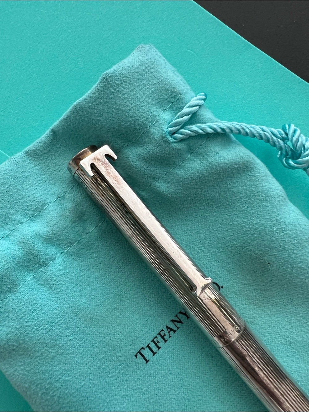 Tiffany & Co. Sterling Silver Pen with Tiffany Blue Pouch - Picture 2 of 7